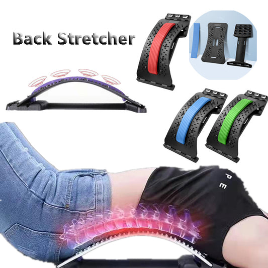 Back Stretcher Adjustable Back Cracker Massage Waist Neck Fitness Lumbar Cervical Spine Support Pain Relief - One Stop Shop